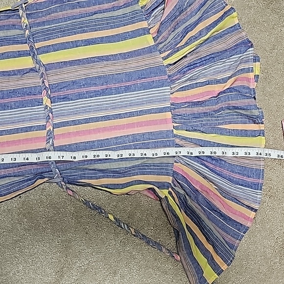 MARINE Layer Laney Mini Dress In Blue Variegated Stripe - Picture 8 of 9